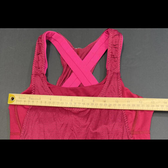 Lululemon Tank Top Bra Red Pink Luxury Designer Athletic Lounge Preppy 6 - Picture 3 of 15